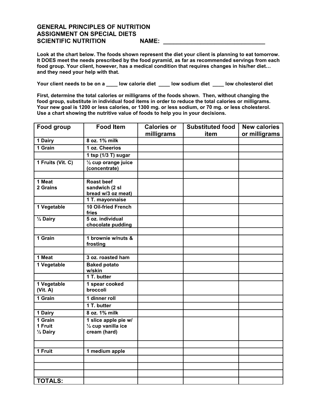 General Principles of Nutrition