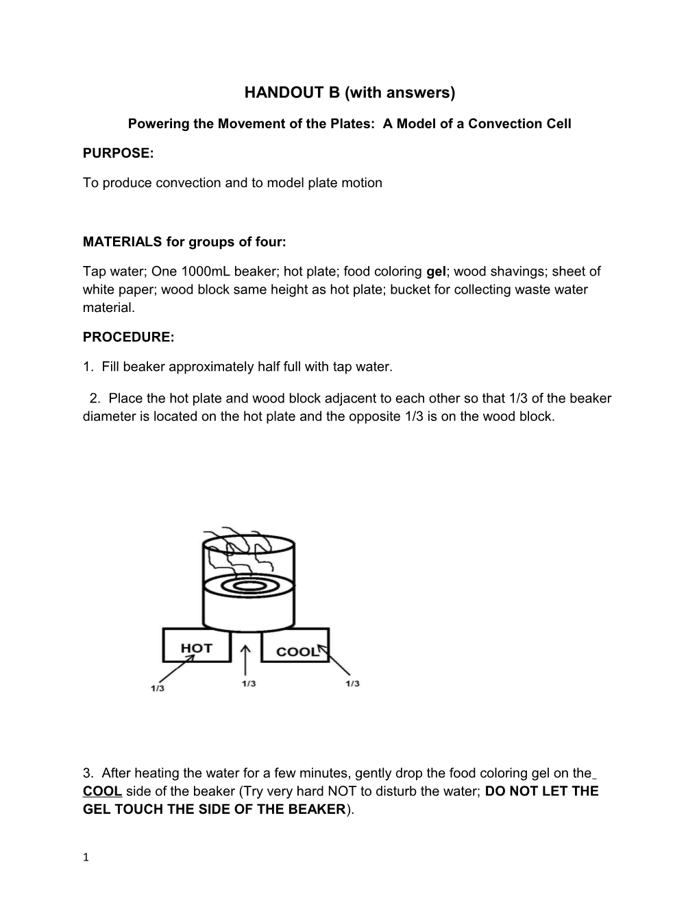 Powering the Movement of the Plates: a Model of a Convection Cell