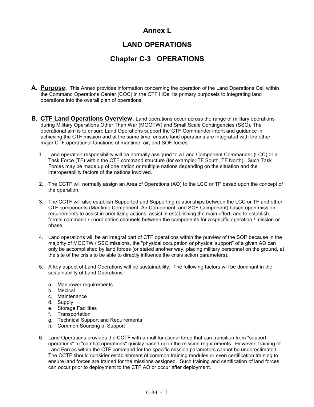 Chapter C-3 OPERATIONS