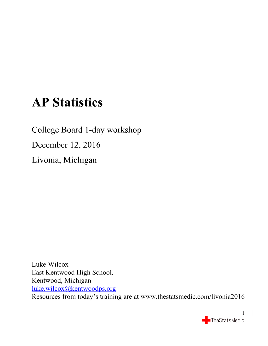 AP Statistics Luke Wilcox