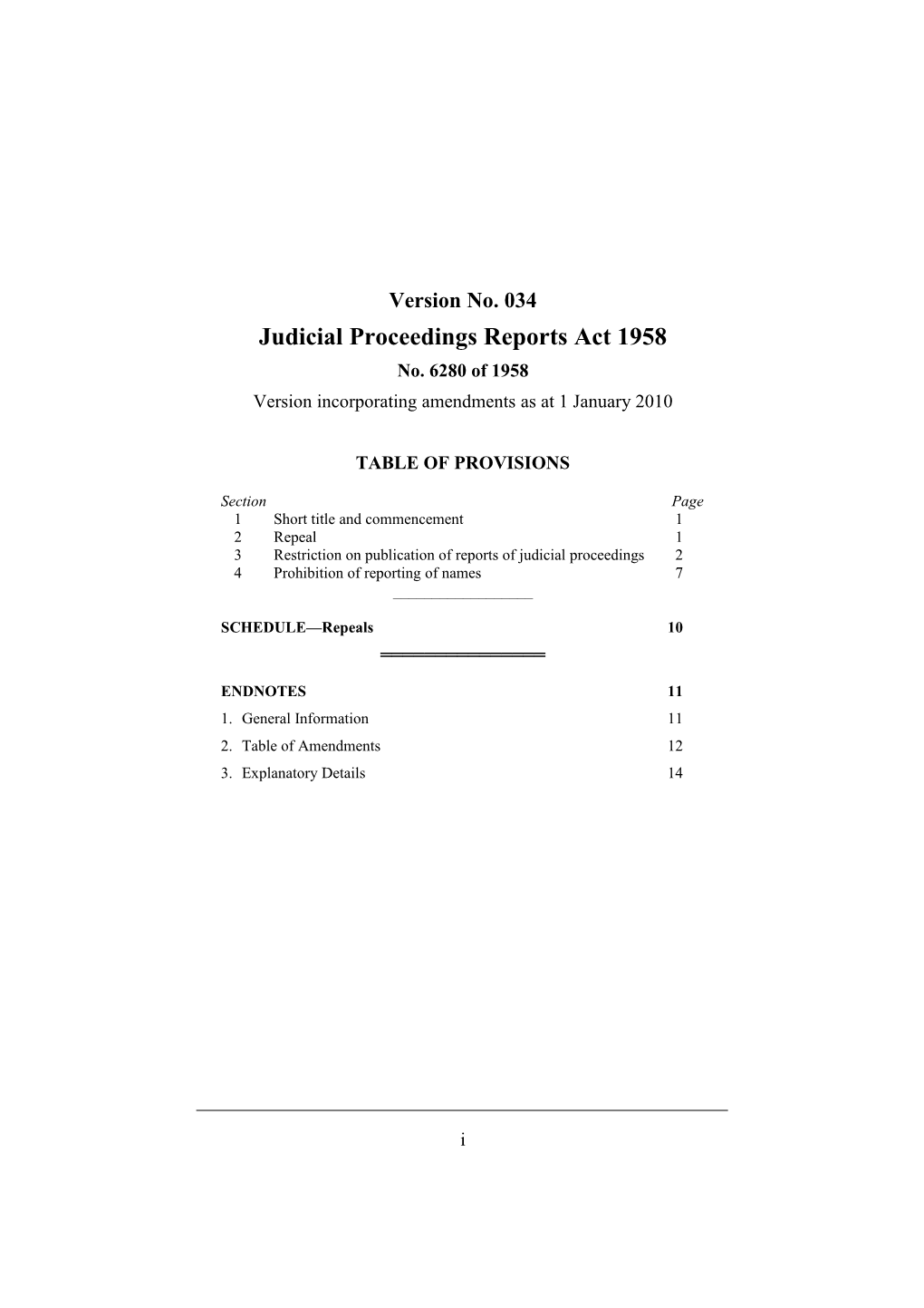Judicial Proceedings Reports Act 1958