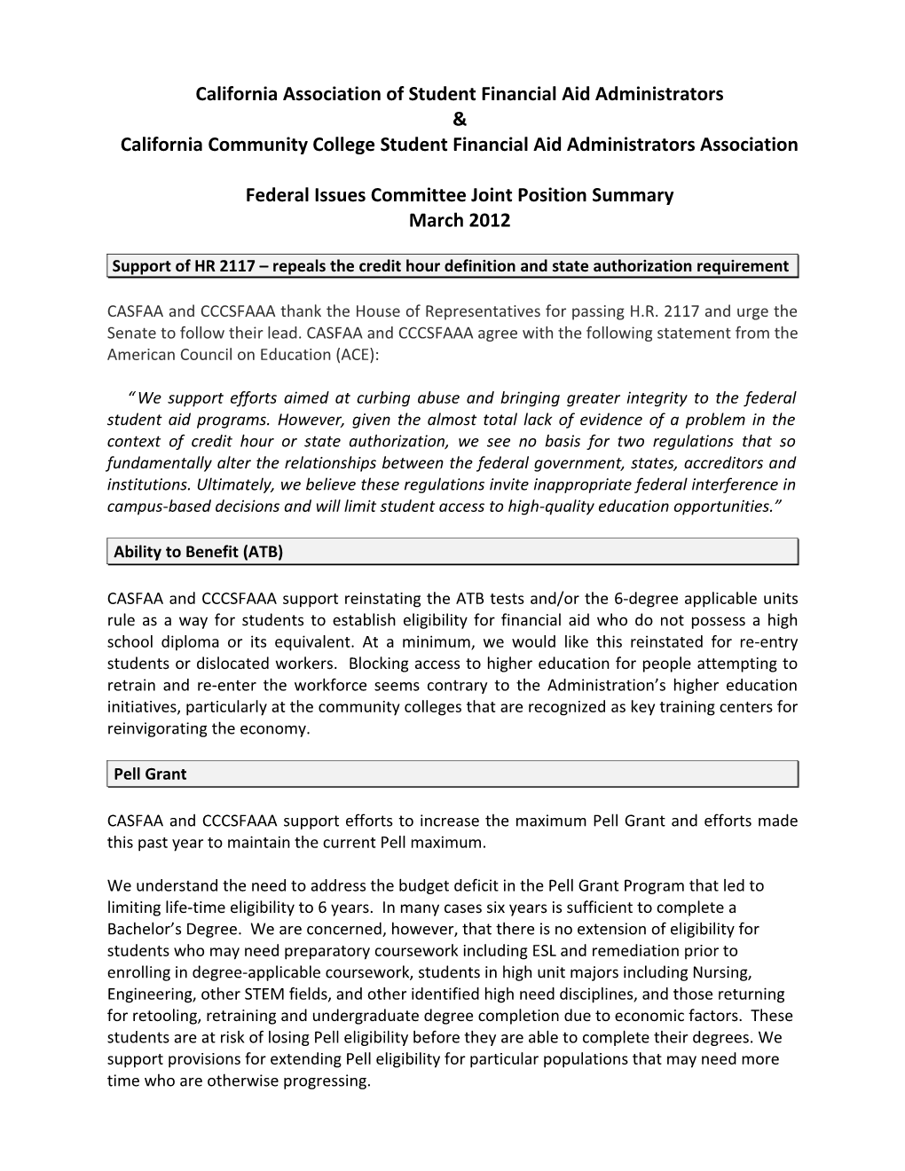 California Association of Student Financial Aid Administrators