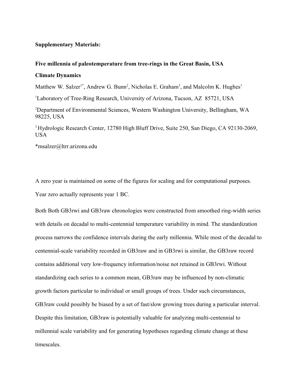 Five Millennia of Paleotemperature from Tree-Rings in the Great Basin, USA