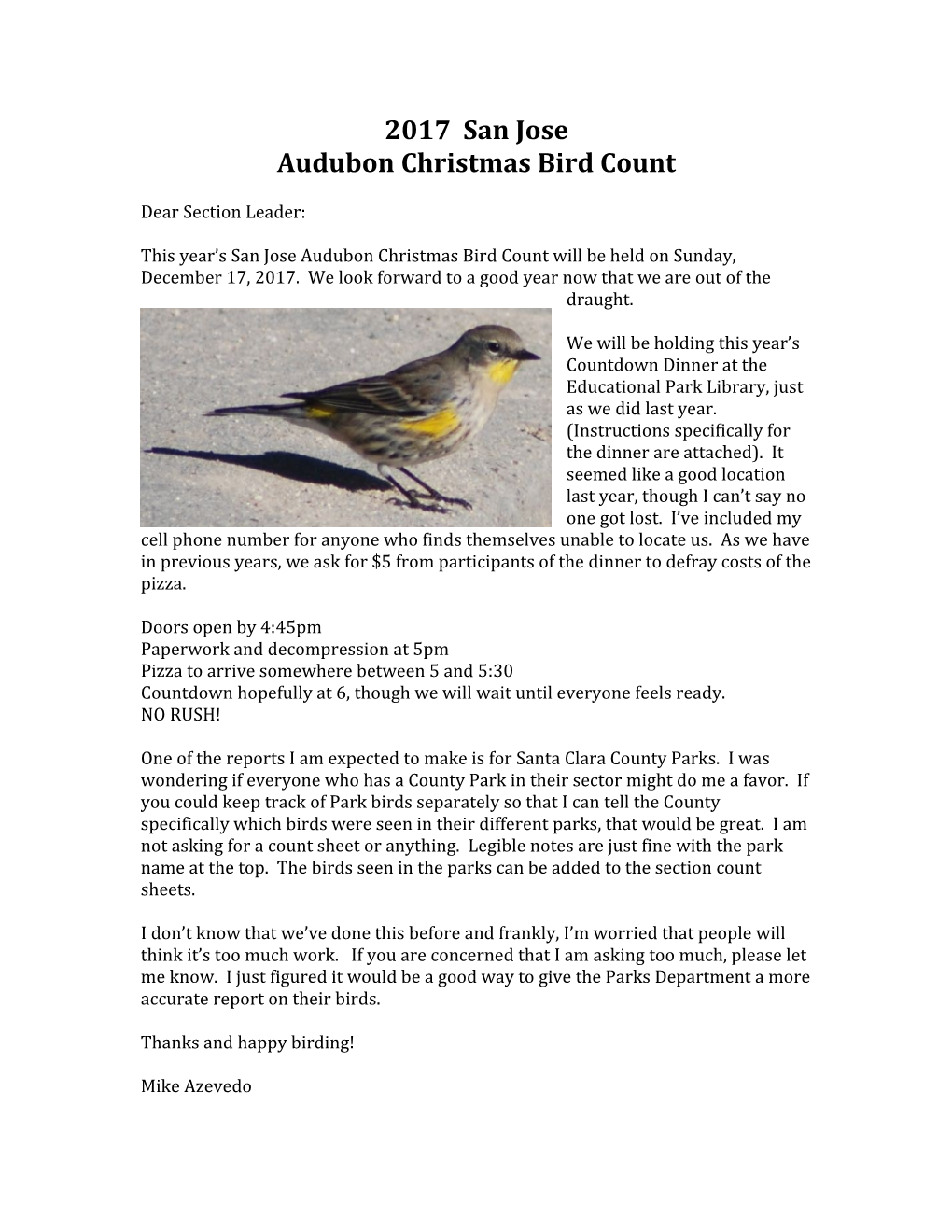 Audubon Christmas Bird Count