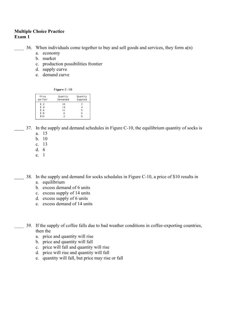 Multiple Choice Practice