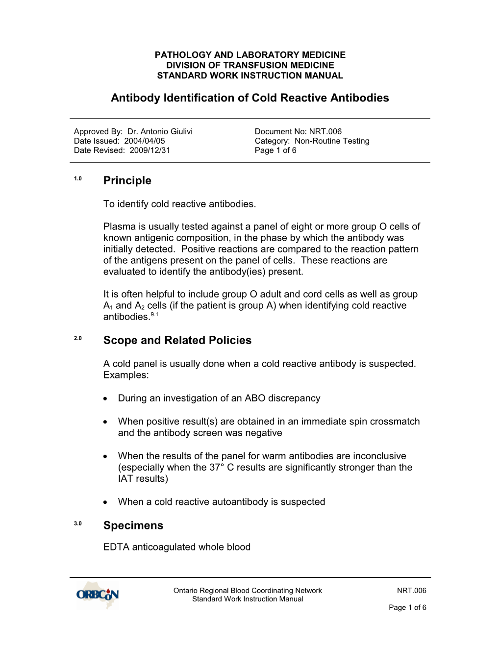 NRT.006 Antibody Identification of Cold Reactive Antibodies