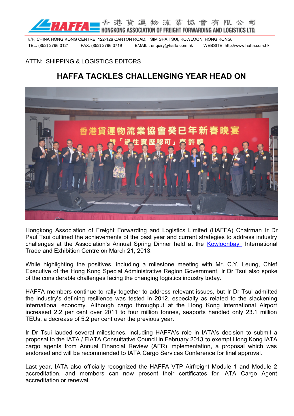 Haffa Tackles Challenging Year Head On