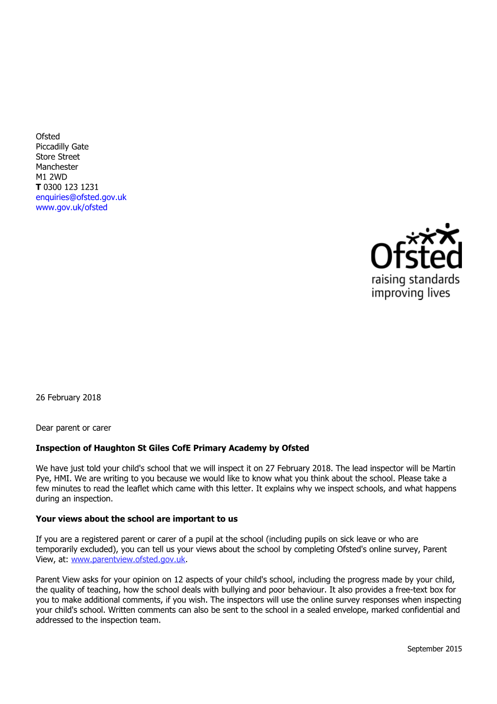 Inspection of Haughton St Giles Cofe Primary Academy by Ofsted