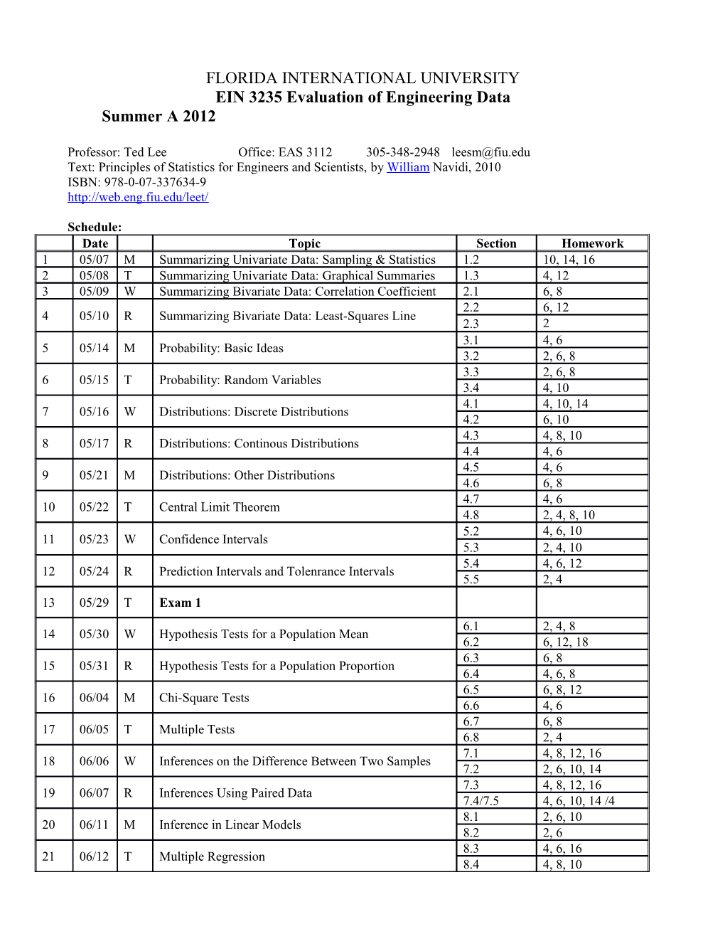 EIN 3235Evaluation of Engineering Data