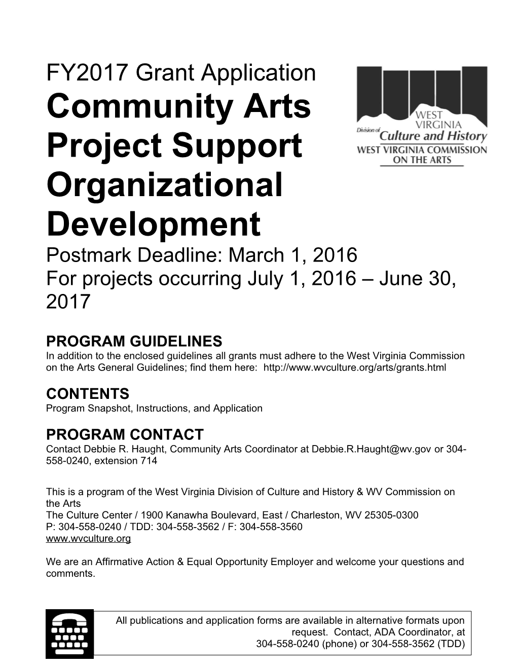 Community Arts Project Support