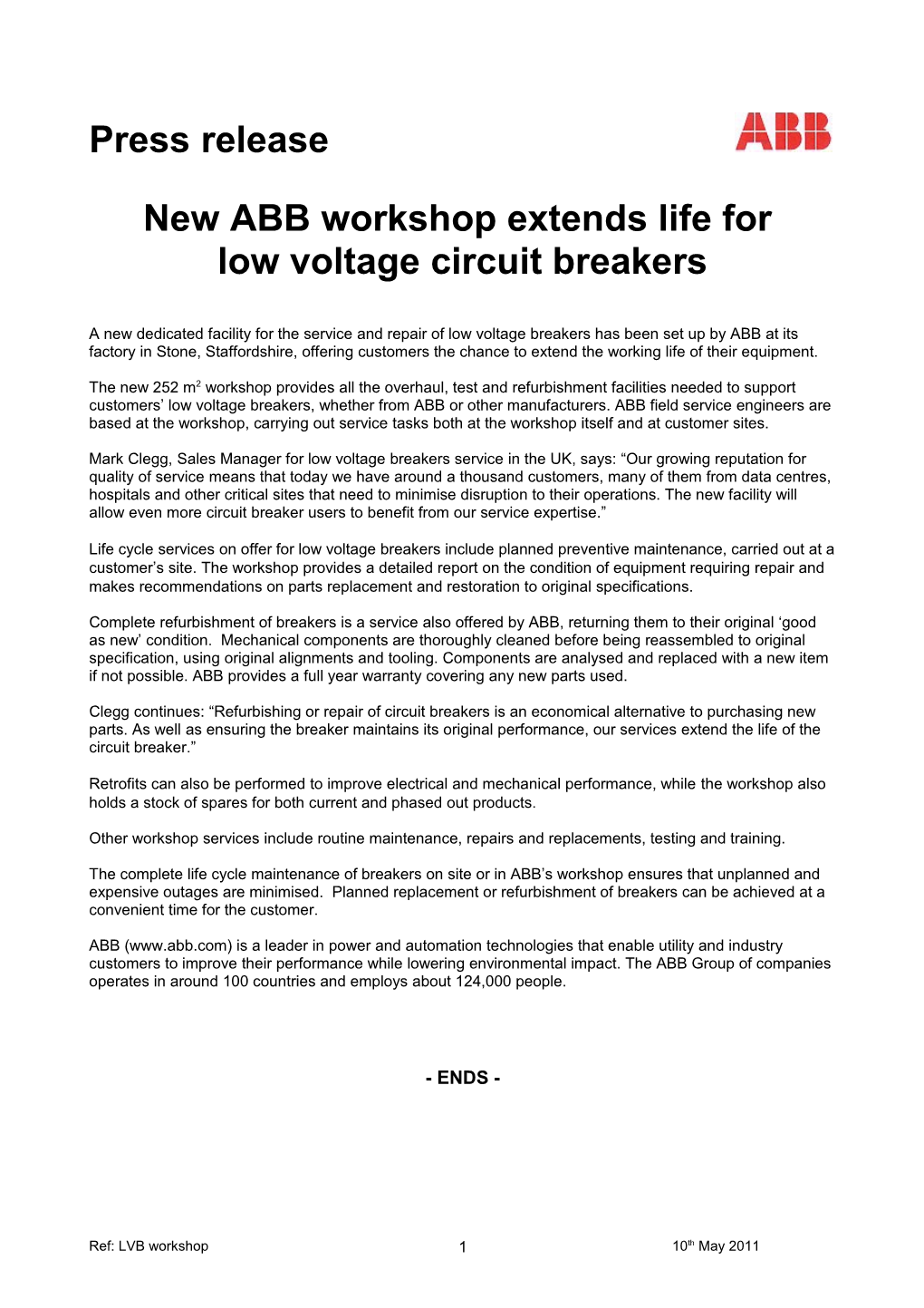 New ABB Workshop Extends Life For