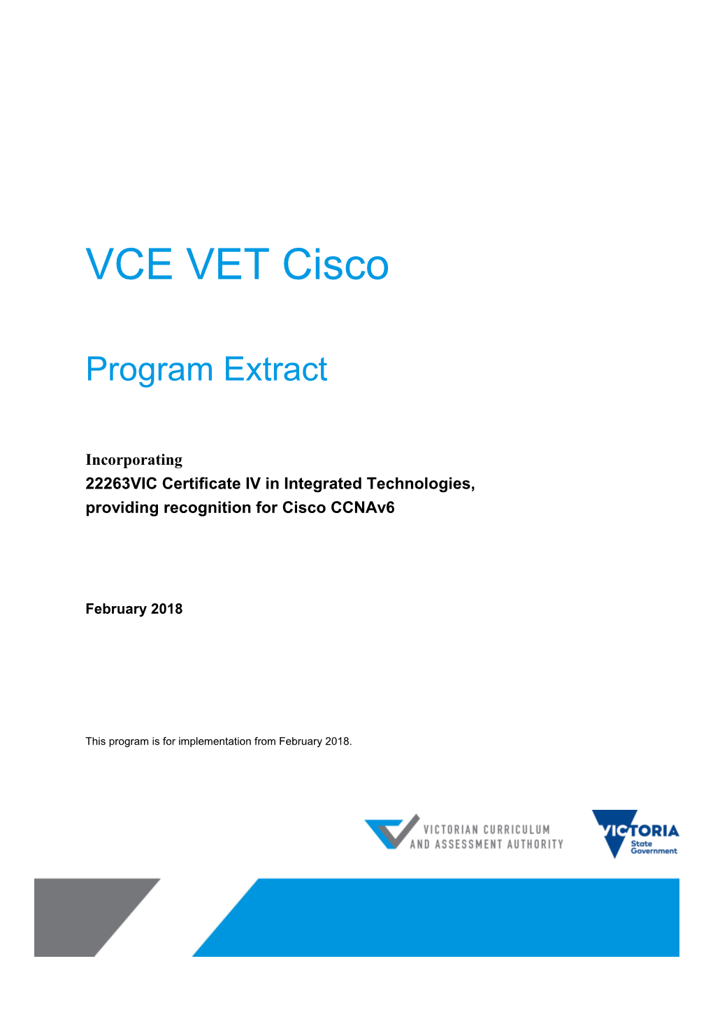 VCE VET Cisco Program Extract