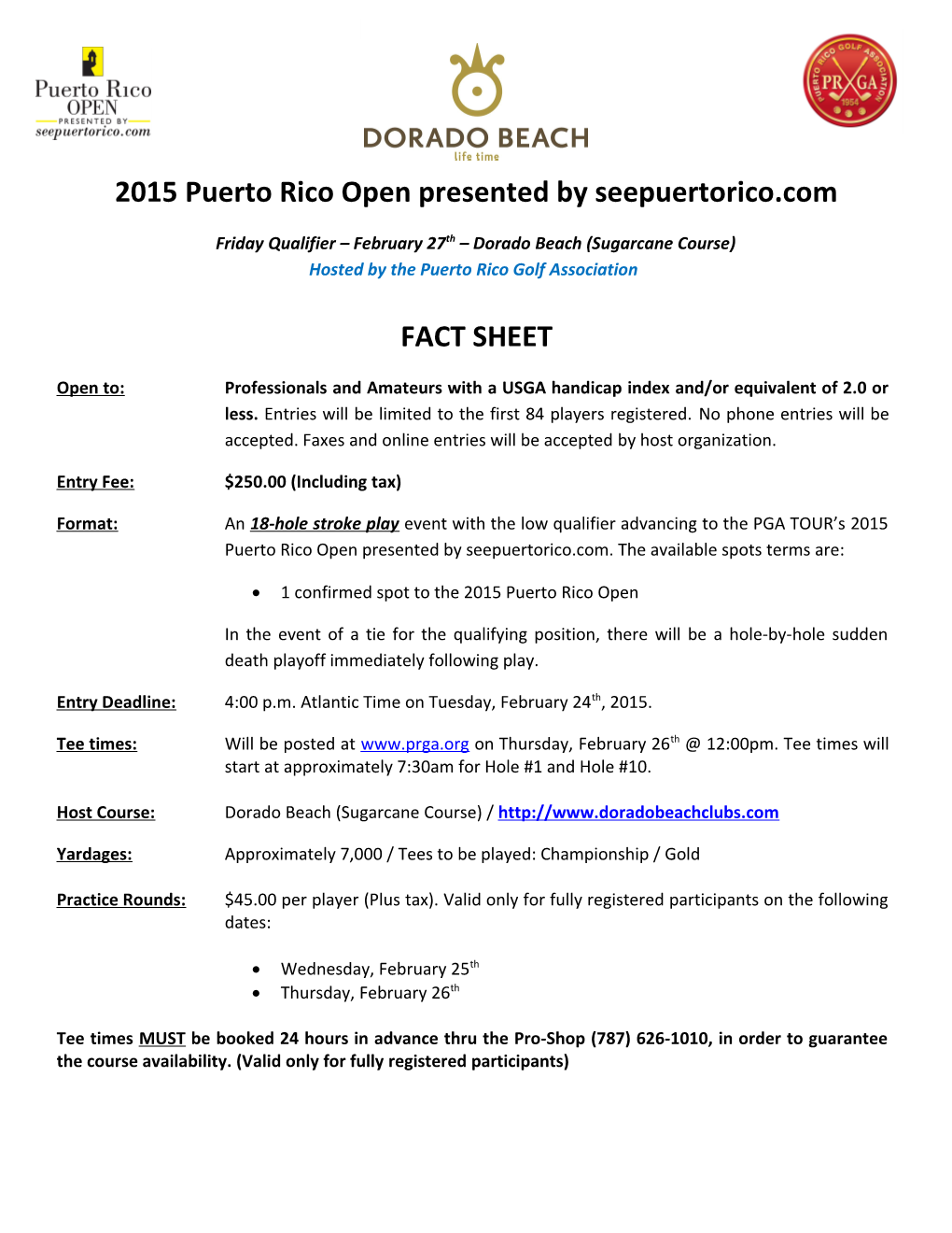 2015 Puerto Rico Open Presented by Seepuertorico.Com