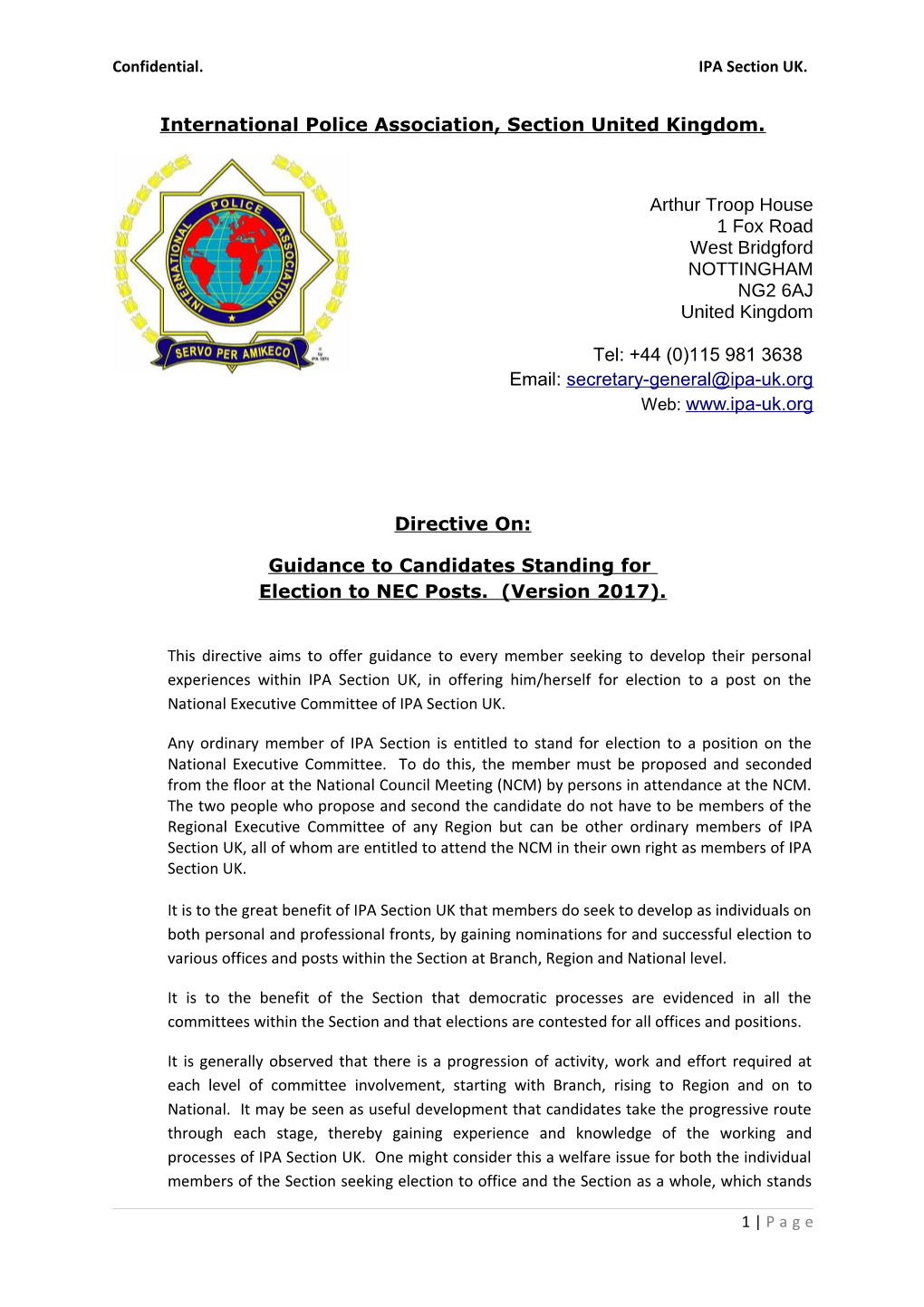 International Police Association, Section United Kingdom