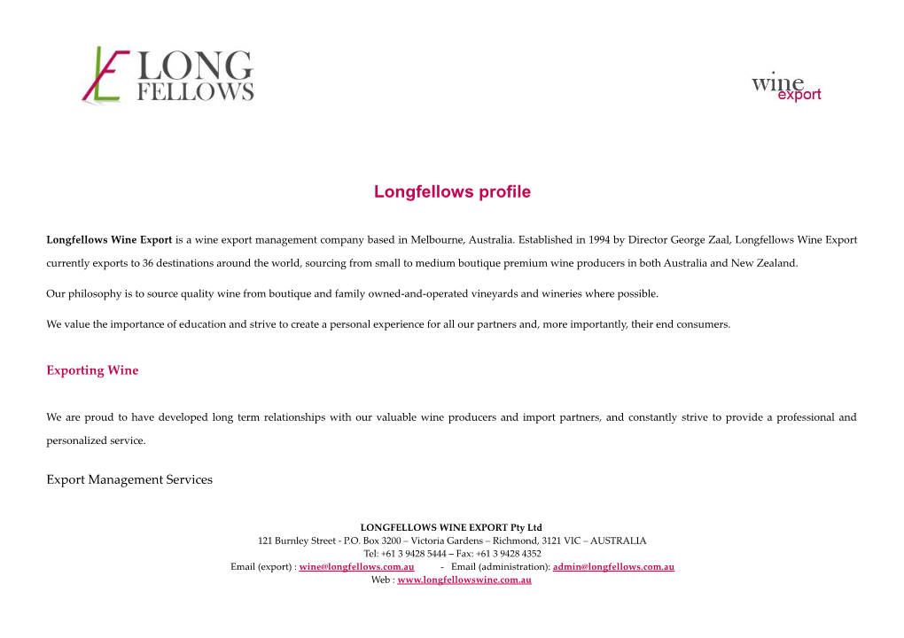 Longfellows Profile