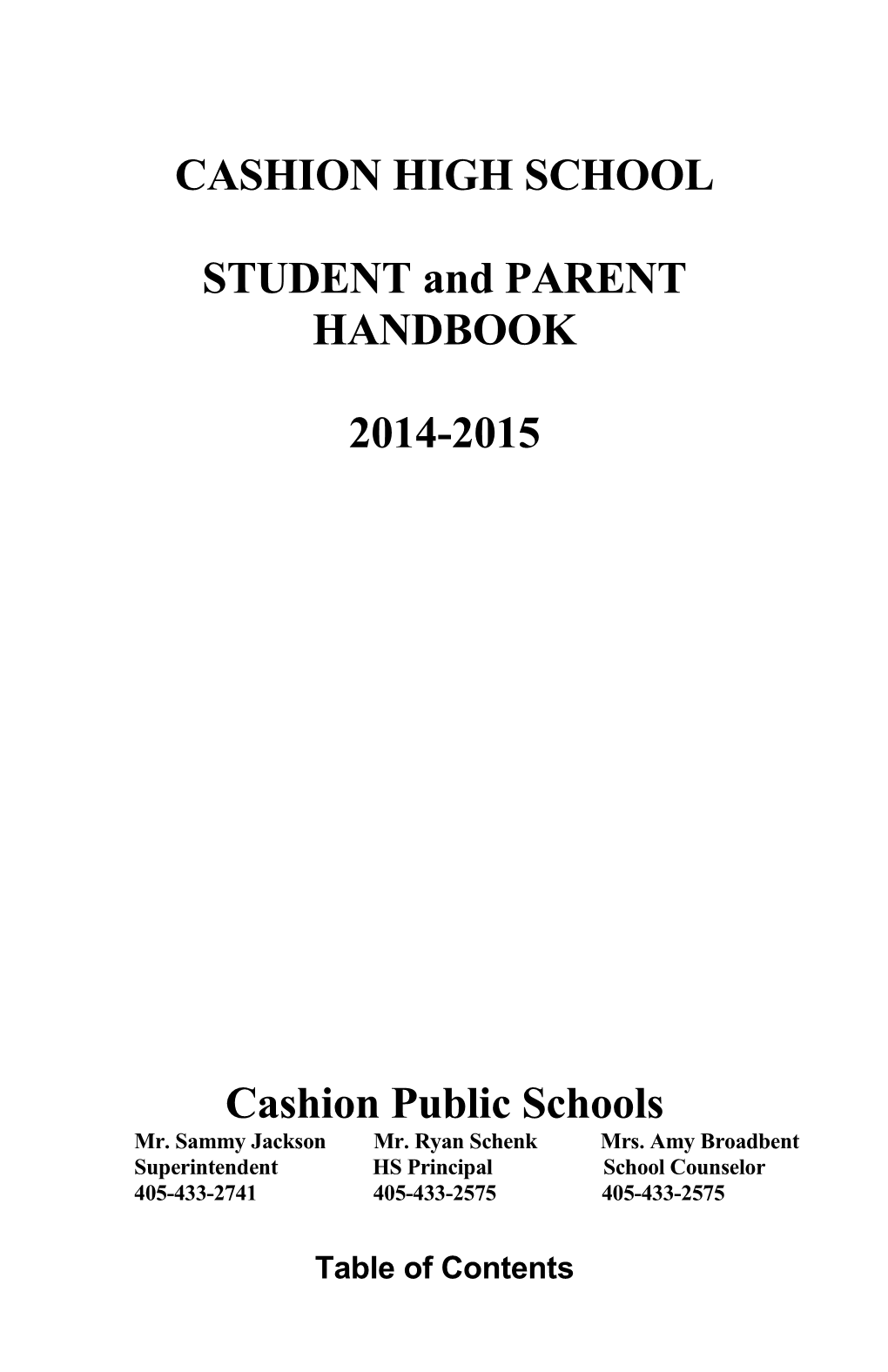 STUDENT and PARENT HANDBOOK s2