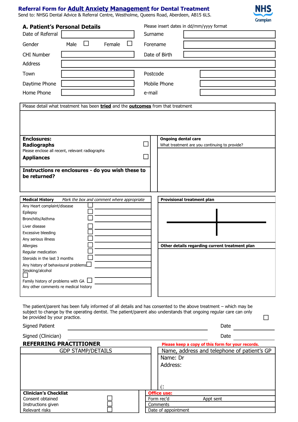 REFERRING PRACTITIONER Please Keep a Copy of This Form for Your Records