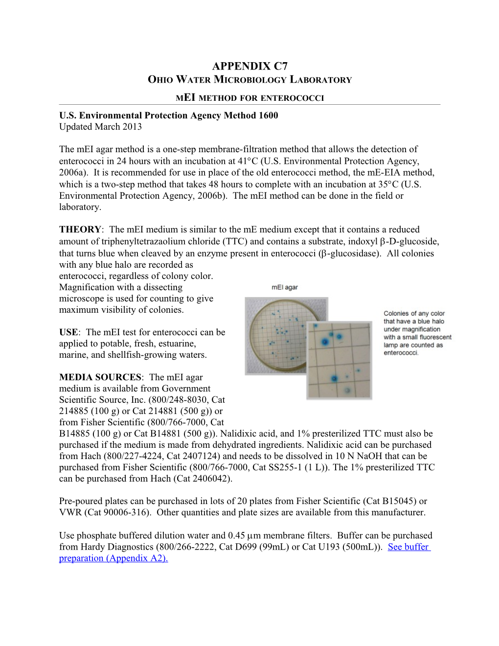 Total Coliforms and Escherichia Coli Using the MI Agar Method