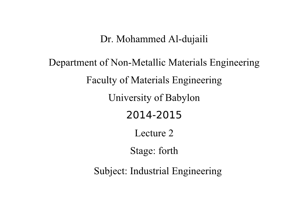 Department of Non-Metallic Materials Engineering