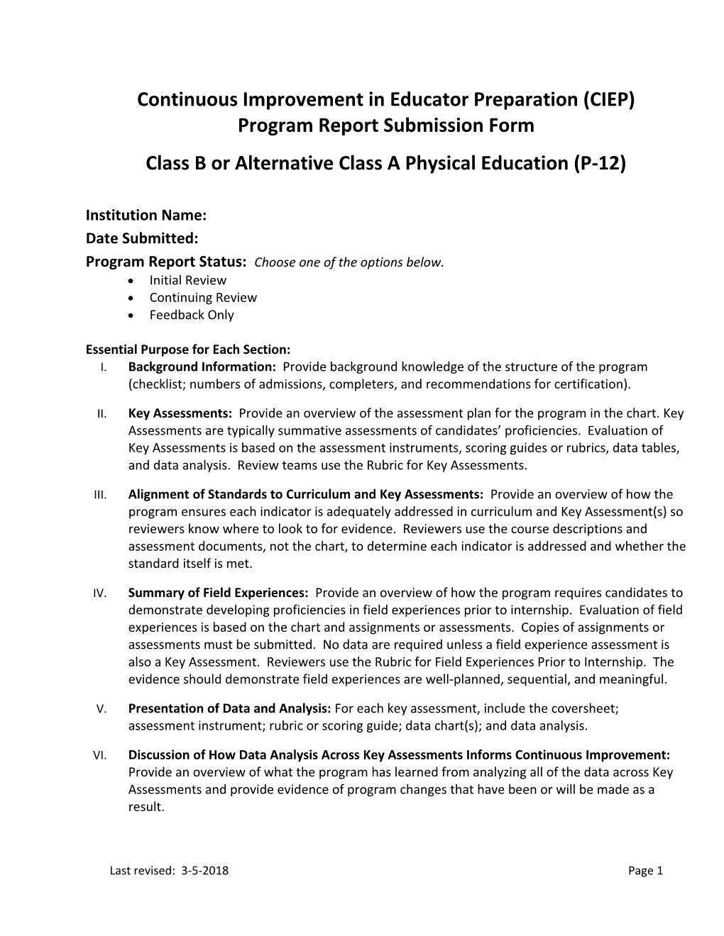 CIEP Template 33 Physical Education