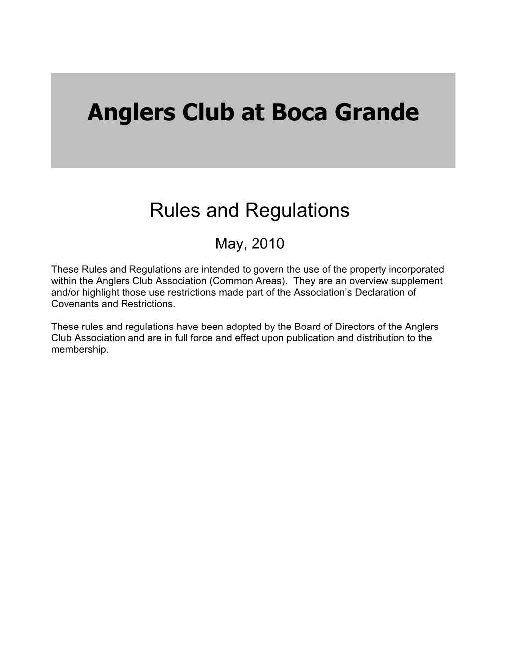 Anglers Club at Boca Grande