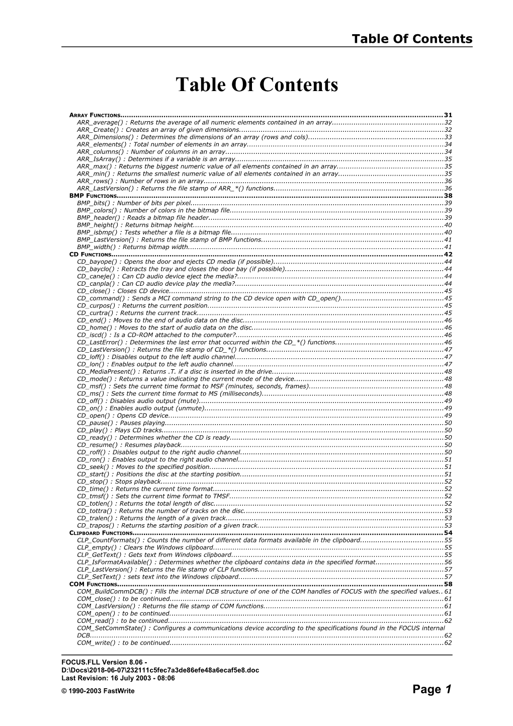 01 Table of Contents