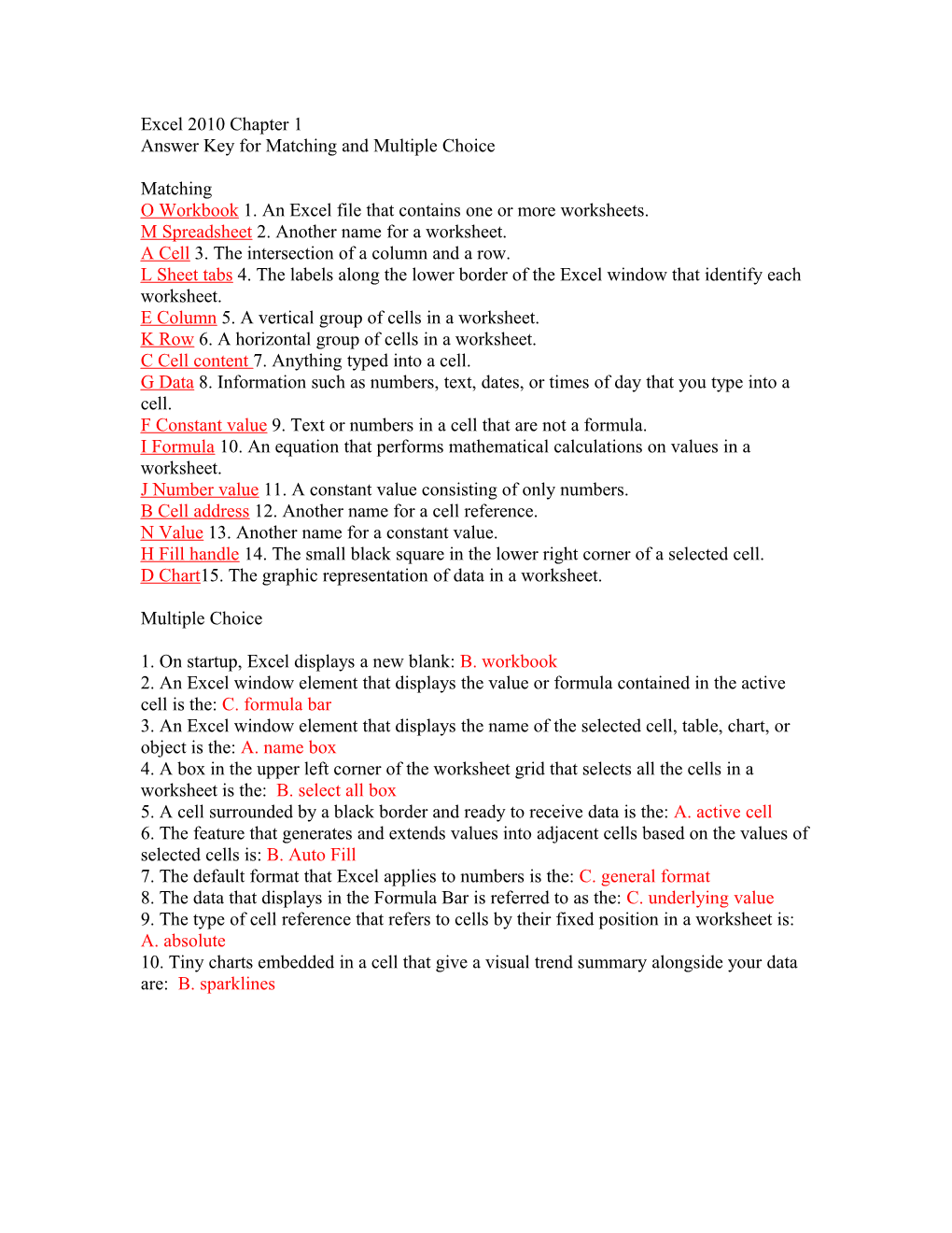 Excel Introductory Chapter 9 s1