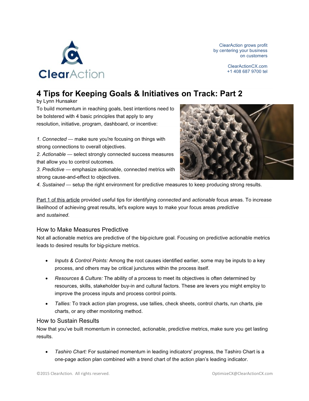 4 Tips for Keeping Goals & Initiatives on Track: Part 2 by Lynn Hunsaker