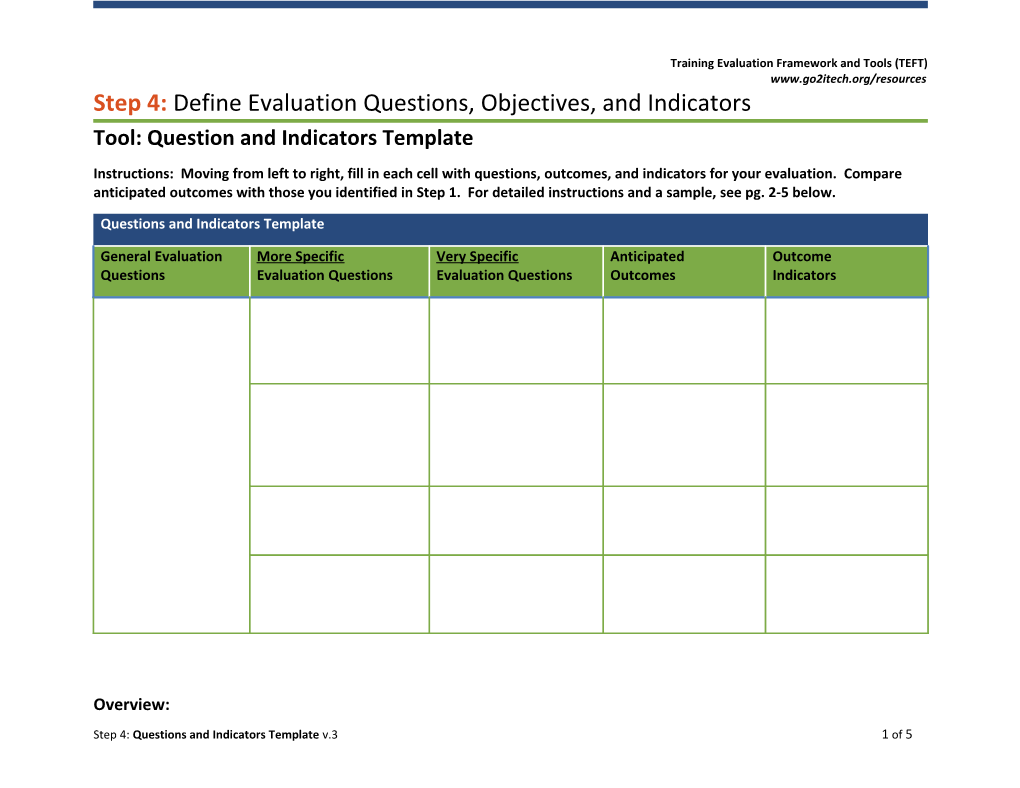 Training Evaluation Framework and Tools (TEFT)