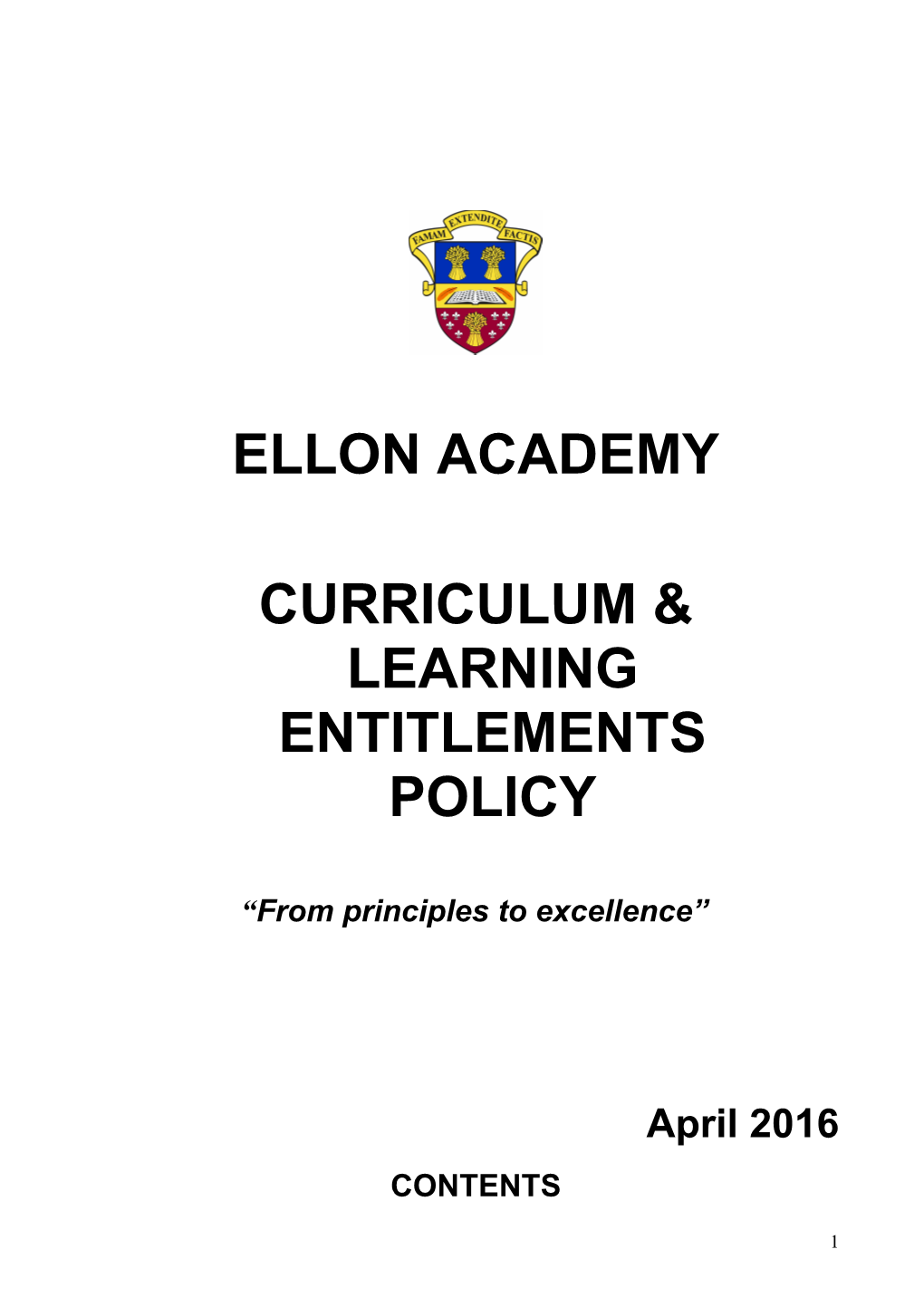Curriculum & Learning Entitlements Policy