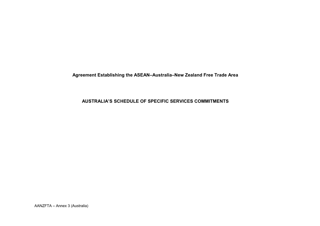 AANZFTA - Annex 3 - Australia - Services Schedule