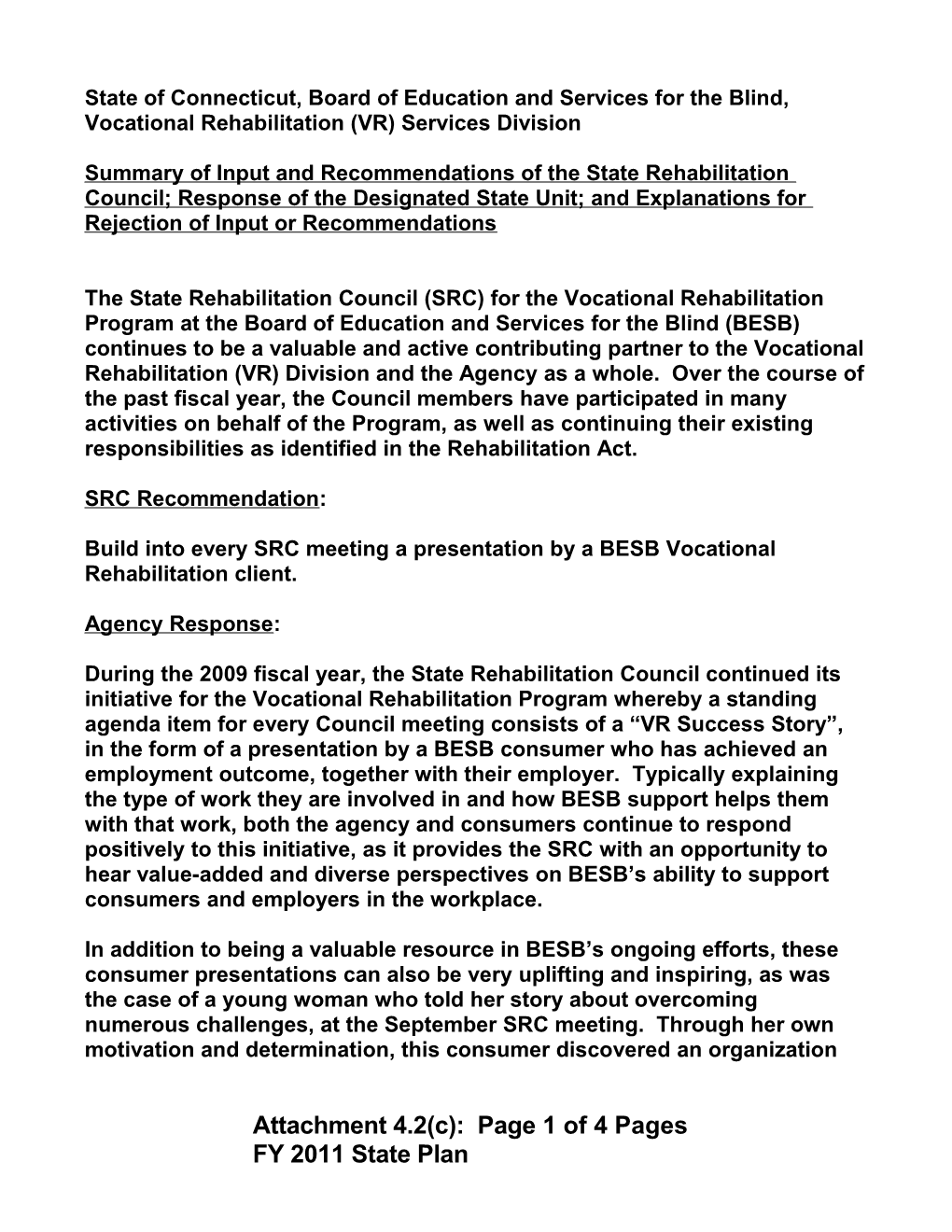 State of Connecticut, Board of Education and Services for the Blind, Vocational Rehabilitation