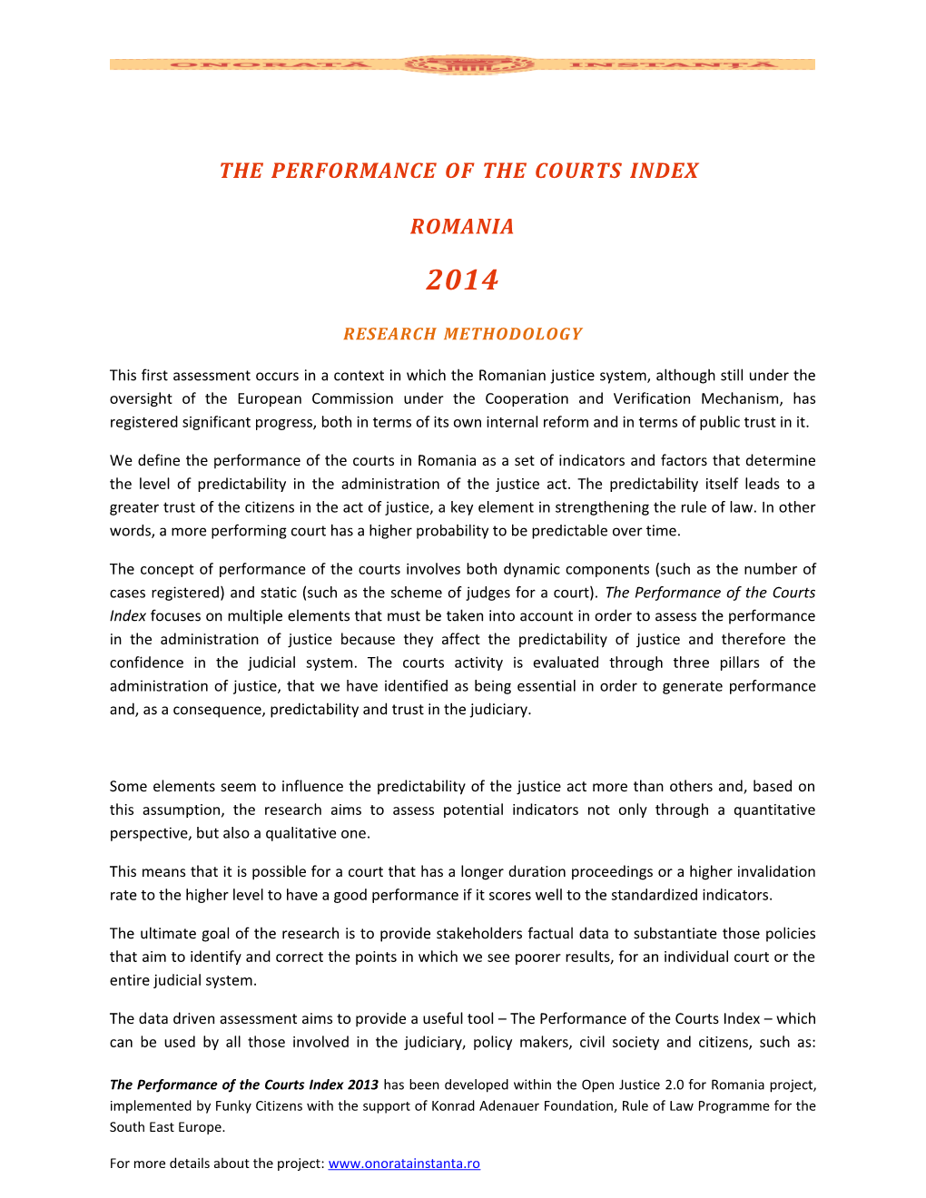 The Performance of the Courts Index