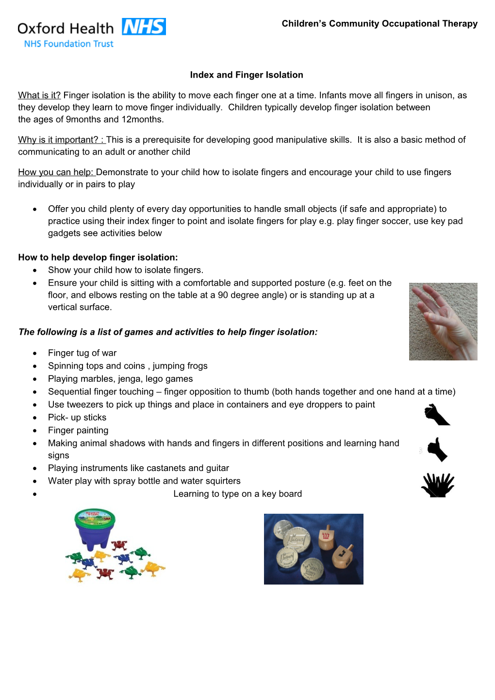 Index and Finger Isolation