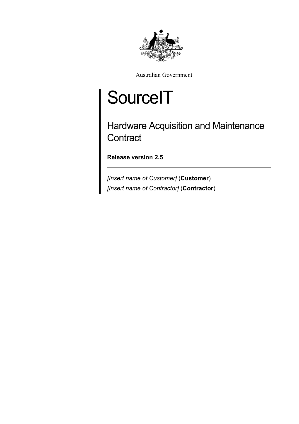 Source IT Hardware Contract - Release Version 2.3