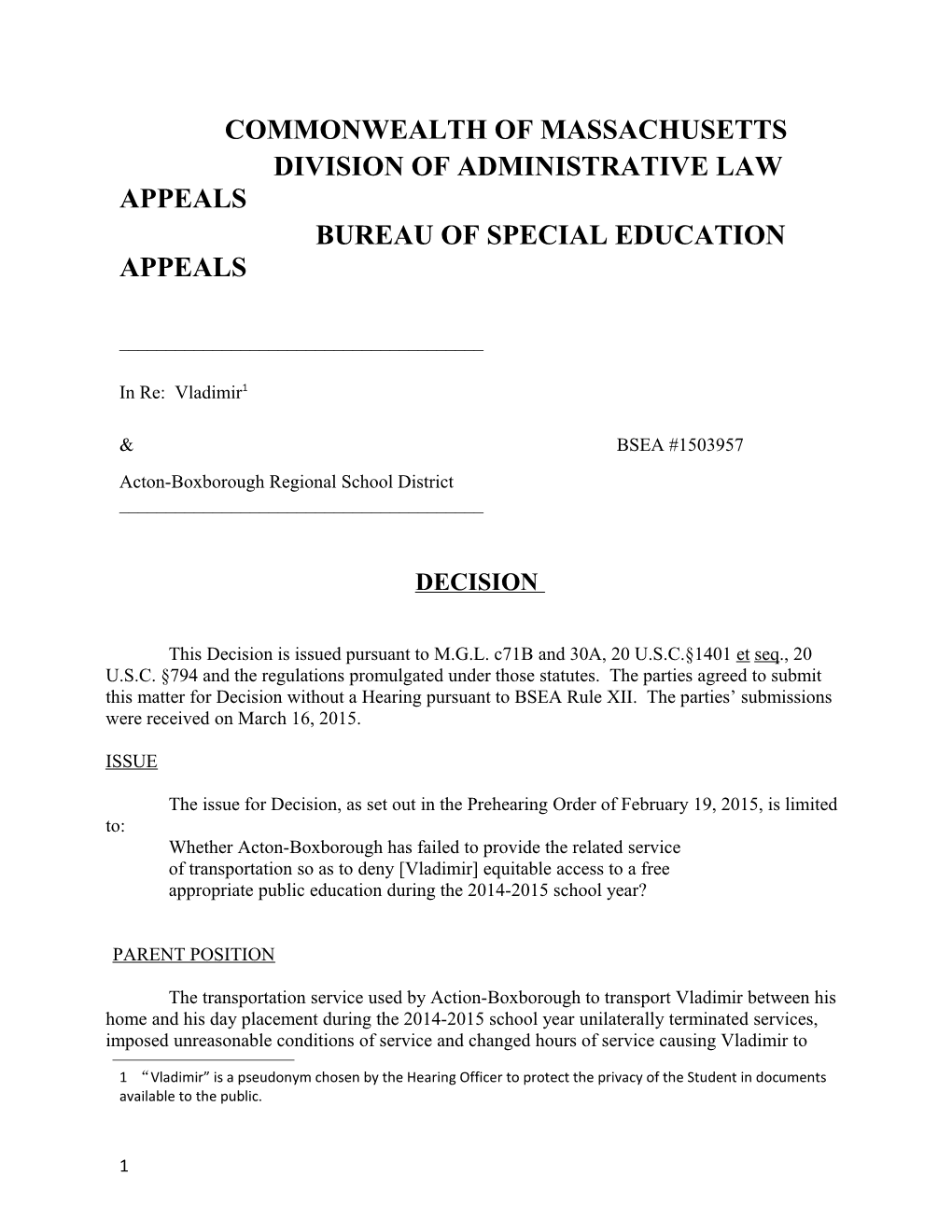 Division of Administrative Law Appeals s5