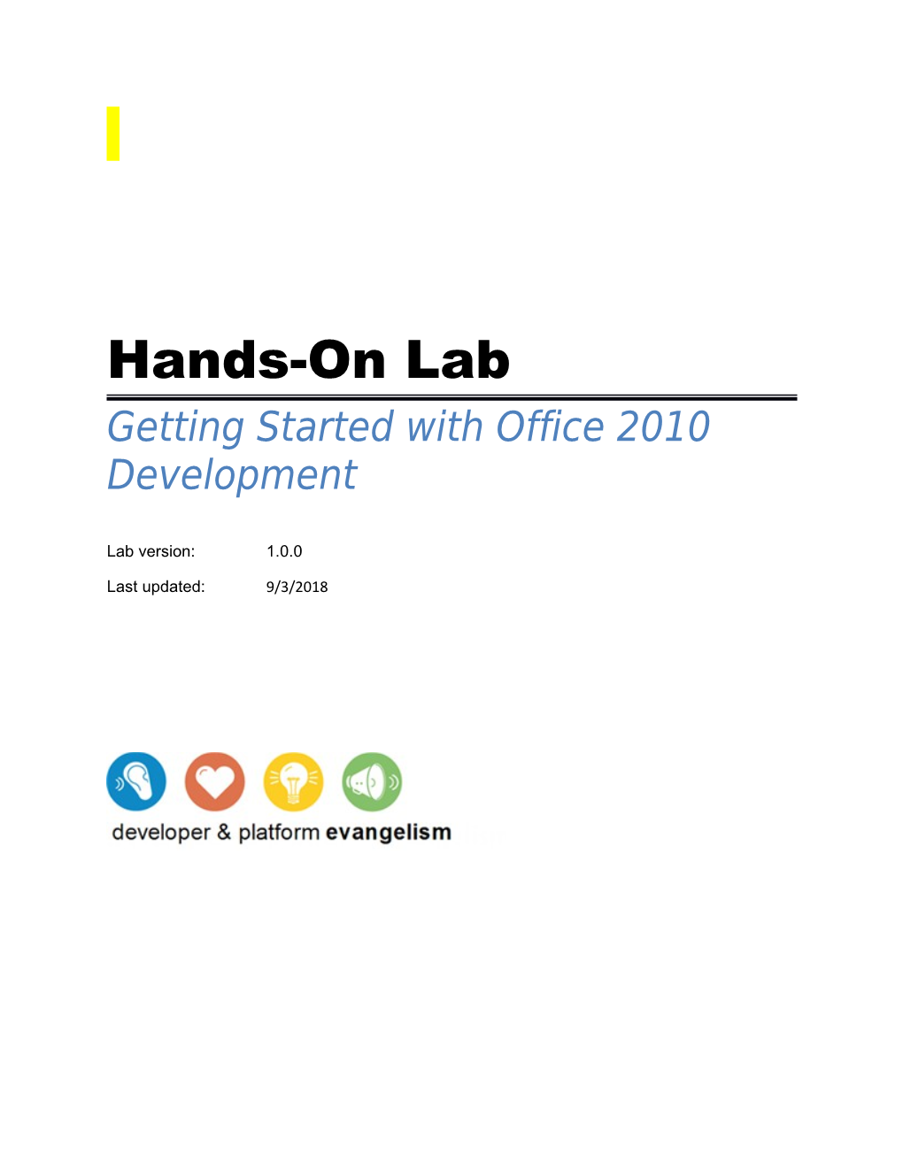 Getting Started with Office 2010 Development Lab