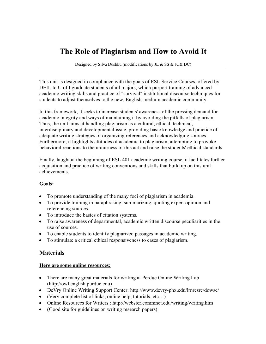The Role of Plagiarism and How to Avoid It