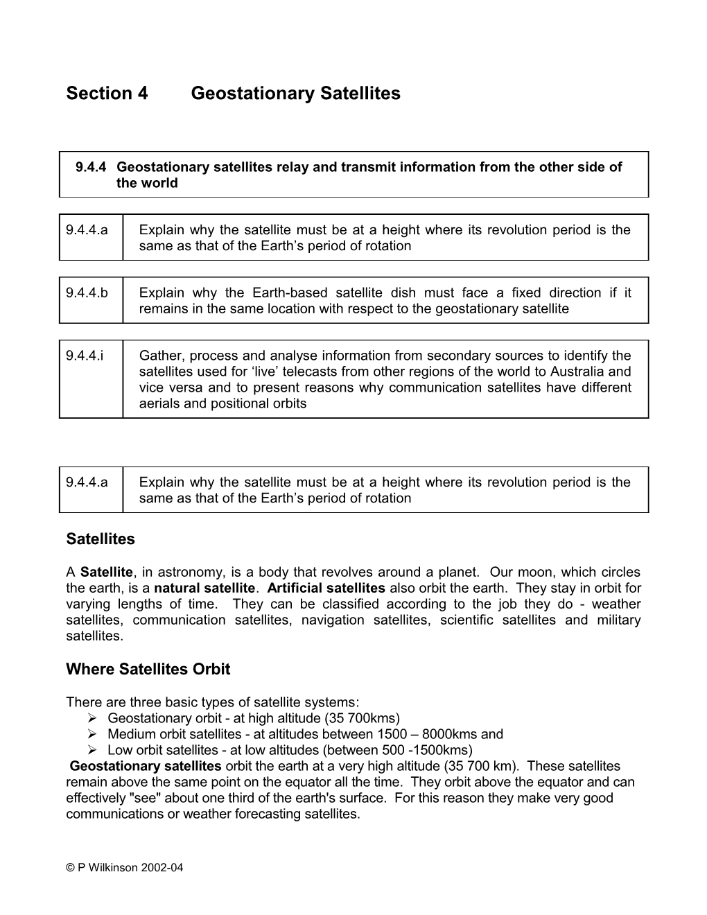 Section 4 Geostationary Satellites