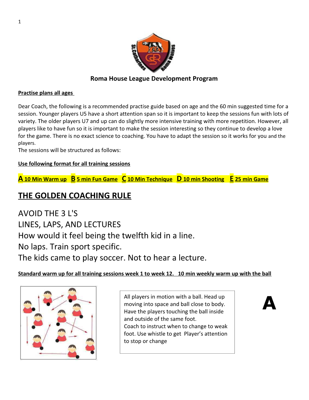 Roma House League Development Program