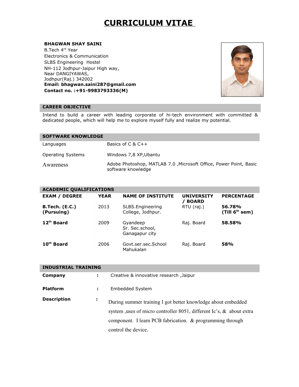 Curriculum Vitae s333