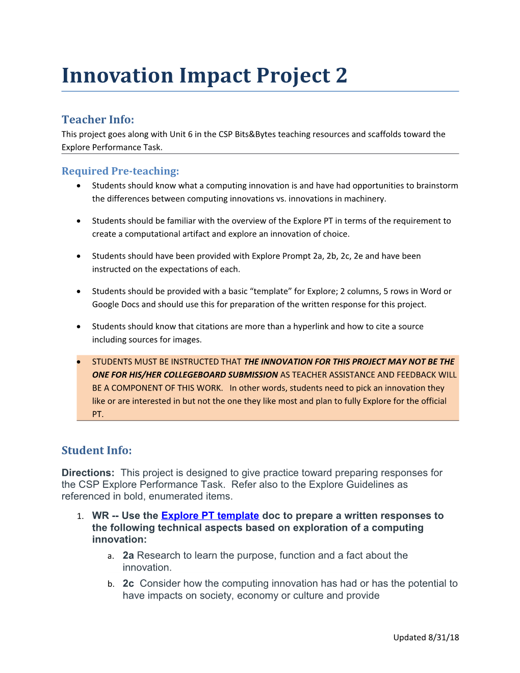 Innovation Impact Project 2