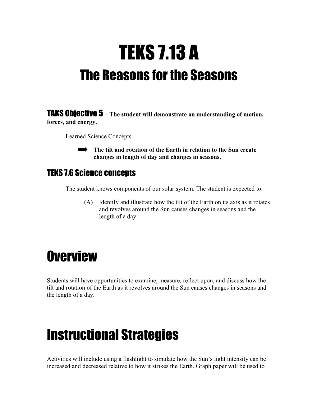 The Reasons for the Seasons s1