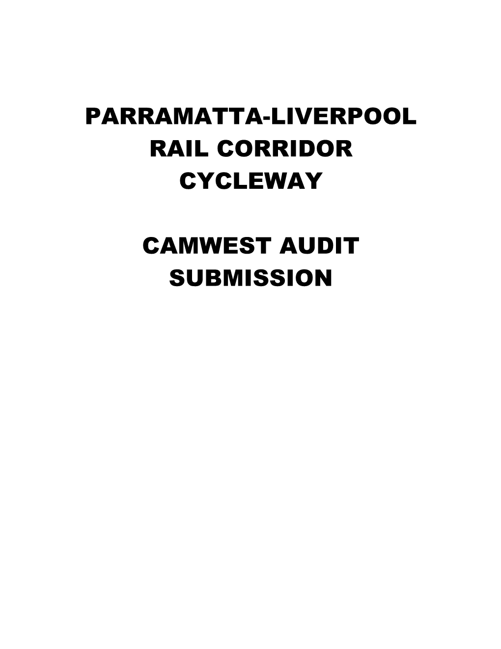 Parramatta-Liverpool Rail Corridor Cycleway