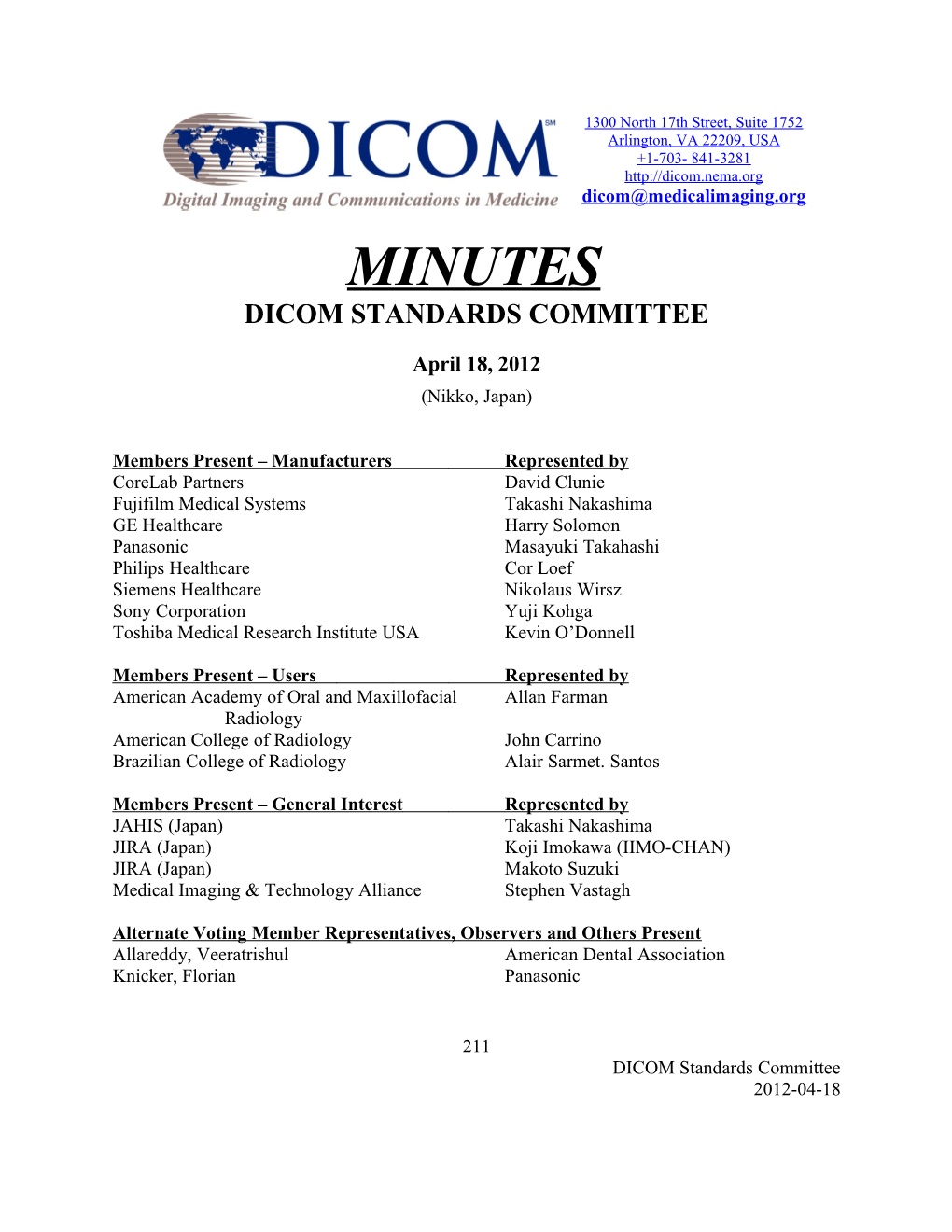 Dicom Standards Committee