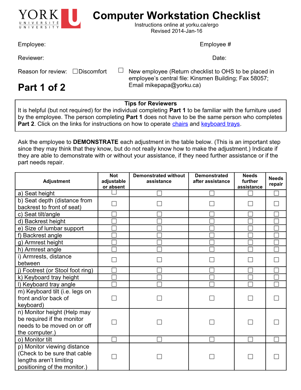 For Each Item, Check One Or More Checkboxes of What You Have Done Or Plan to Do