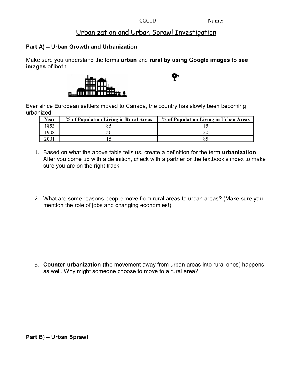 Urbanization and Urban Sprawl Investigation