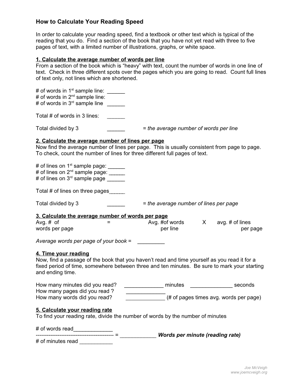 How to Calculate Your Reading Speed