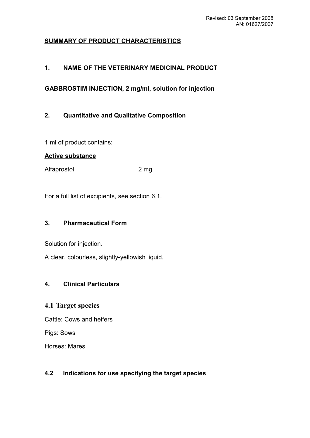 GABBROSTIM INJECTION, 2 Mg/Ml, Solution for Injection