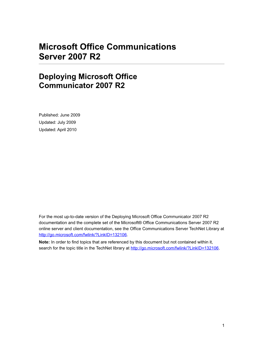 Microsoft Office Communications Server2007r2